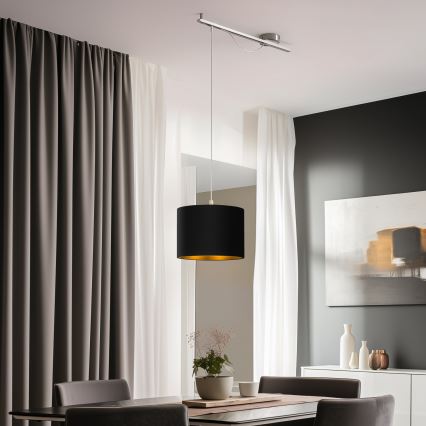 Eglo - LED-Hängeleuchte CALCENA 1xE27/60W/230V Chrom/schwarz