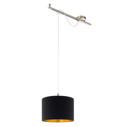 Eglo - LED-Hängeleuchte CALCENA 1xE27/60W/230V Chrom/schwarz