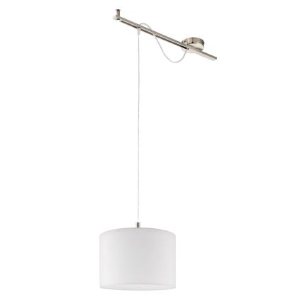 Eglo - LED-Hängeleuchte CALCENA 1xE27/60W/230V matt Chrom/weiß