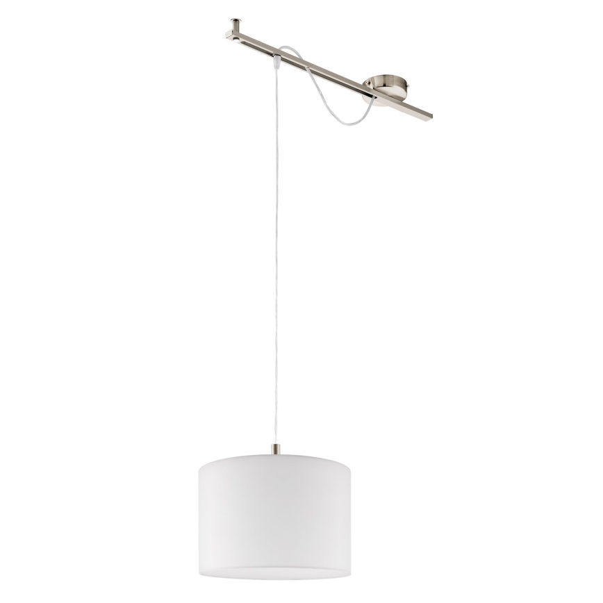 Eglo - LED-Hängeleuchte CALCENA 1xE27/60W/230V matt Chrom/weiß