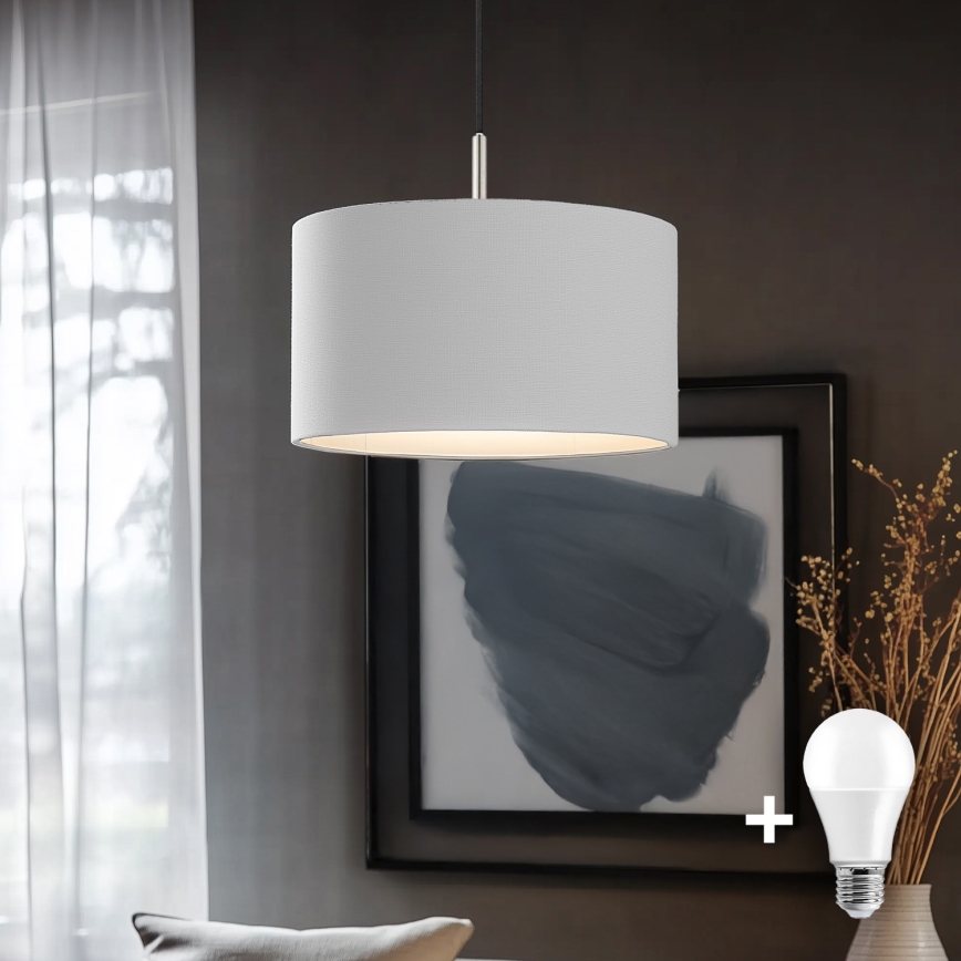 Eglo - LED-Hängeleuchte TUNJA 1xE27/60W/230V weiß