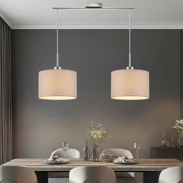 Eglo - LED-Pendelleuchte an Kabel TUNJA 2xE27/60W/230V beige