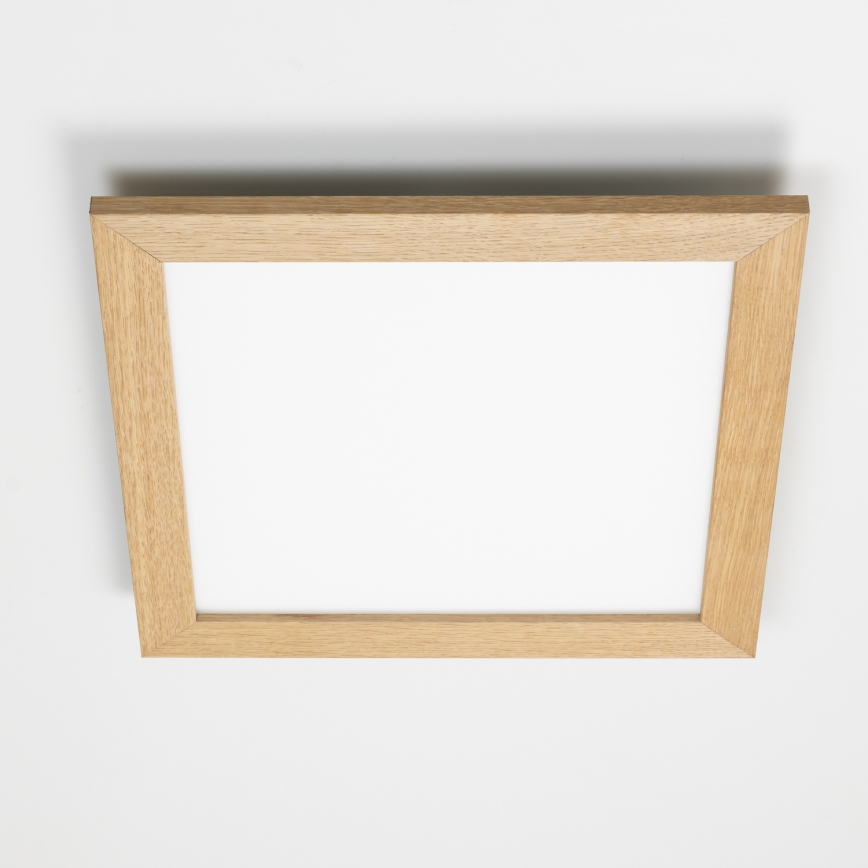 Eglo - LED RGB dimmbares aufgesetztes Panel SALOBRENA-C WOOD LED/24W/230V 2700-6500K 49,5x49,5 cm Braun + Fernbedienung