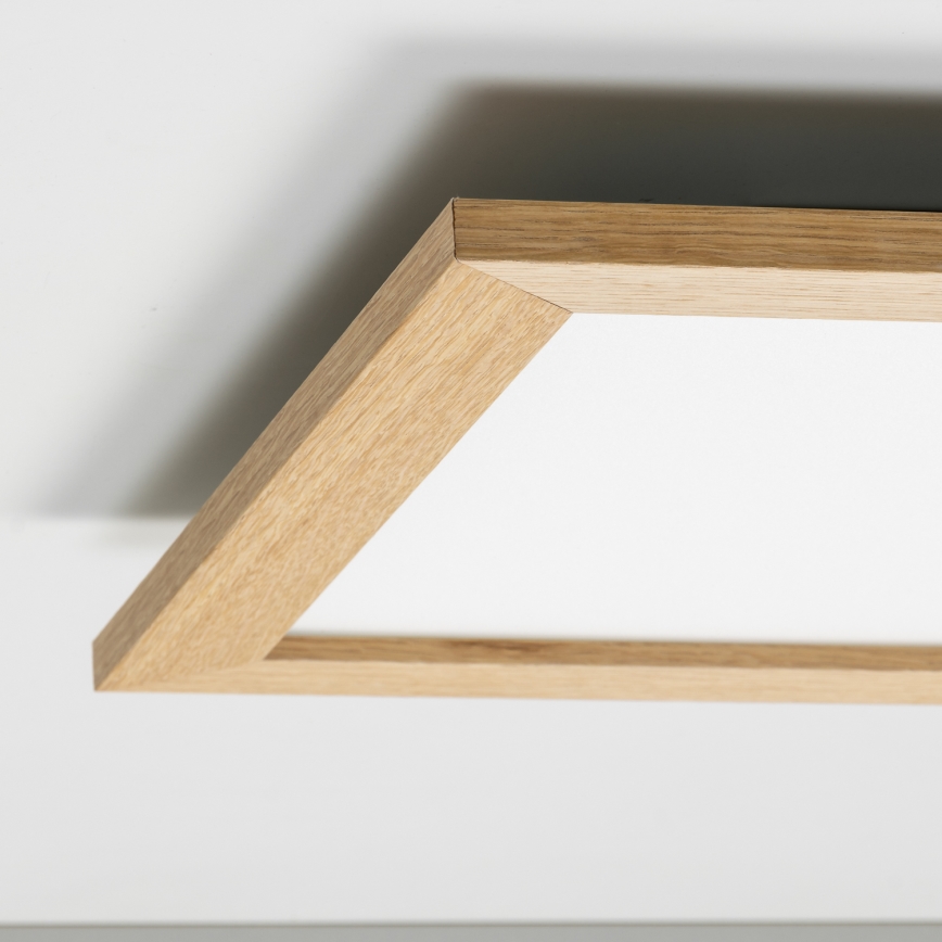 Eglo - LED RGB dimmbares aufgesetztes Panel SALOBRENA-C WOOD LED/24W/230V 2700-6500K 49,5x49,5 cm Braun + Fernbedienung