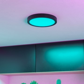 Eglo - LED RGBW, dimmbar, Badezimmer-Deckenleuchte LED/11,2W/230V 2700-6500K Ø 21,1 cm IP44 schwarz