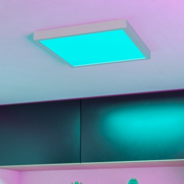 Eglo - LED RGBW, dimmbar, Badezimmer-Deckenleuchte LED/13,5W/230V 2700-6500K 29,5x29,5 cm IP44 weiß