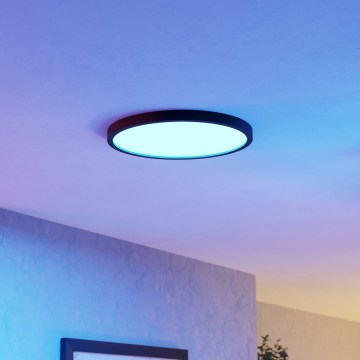 Eglo - LED RGBW dimmbare Badezimmer-Deckenleuchte LED/17,5W/230V 2700-6500K Ø 38,9 cm IP44 schwarz