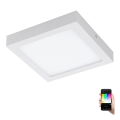 Eglo - LED RGBW dimmbare Deckenleuchte FUEVA-C LED/15,6W/230V Bluetooth 22,5x22,5 cm