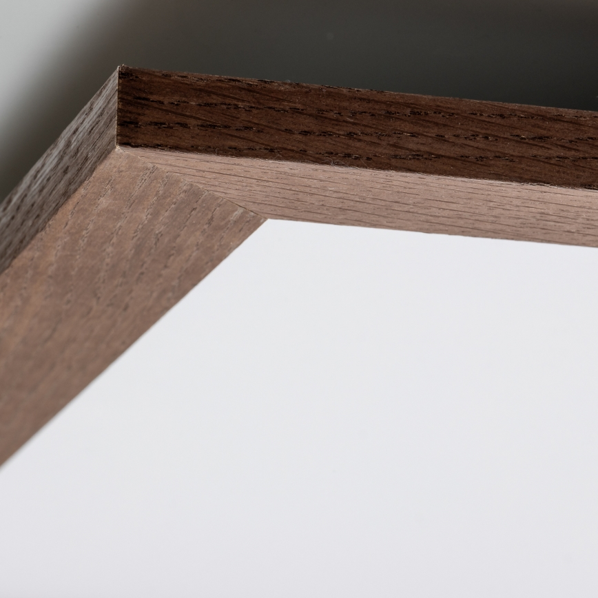 Eglo - LED RGBW dimmbares Aufbaulichtpanel SALOBRENA-C WOOD LED/34W/230V 2700-6500K 64x64 cm dunkelbraun + Fernbedienung