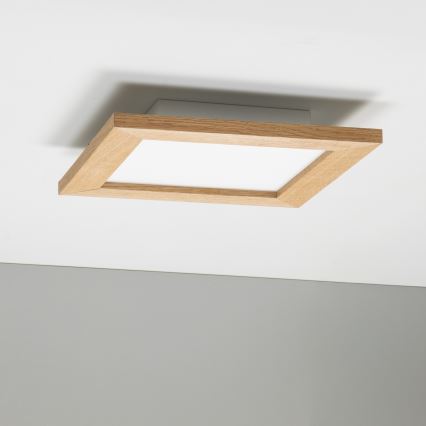 Eglo - LED RGBW dimmbares Aufbaulicht SALOBRENA-C WOOD LED/16W/230V 2700-6500K 34x34 cm braun + Fernbedienung