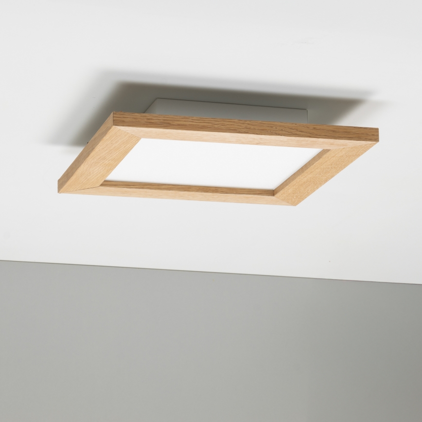 Eglo - LED RGBW dimmbares Aufbaulicht SALOBRENA-C WOOD LED/16W/230V 2700-6500K 34x34 cm braun + Fernbedienung