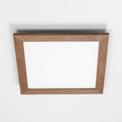 Eglo - LED RGBW dimmbares Aufbaulichtpanel SALOBRENA-C WOOD LED/21W/230V 2700-6500K 49,5x49,5 cm dunkelbraun + Fernbedienung
