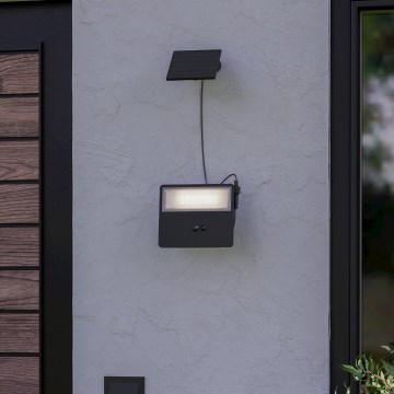 Eglo - LED-Solar-Außenwandleuchte mit Sensor LED/8,7W/3,7 3600 mAh IP44 schwarz