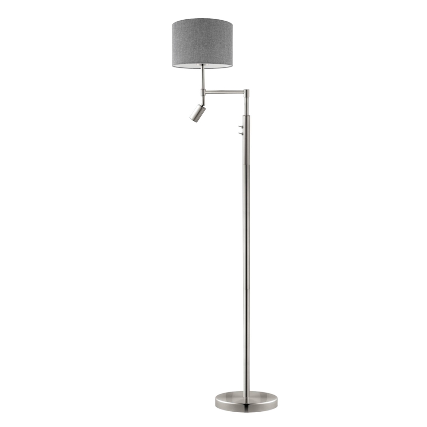 Eglo - LED-Stehleuchte TUNJA 1xE27/60W/230V + LED/2,1W d 30 cm matt Chrom/grau