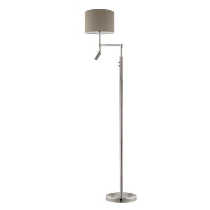 Eglo - LED-Stehleuchte TUNJA 1xE27/60W/230V + LED/2,1W d 30 cm matt Chrom/taupe