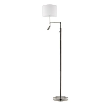 Eglo - LED-Stehleuchte TUNJA 1xE27/60W/230V + LED/2,1W d 30 cm matt Chrom/weiß