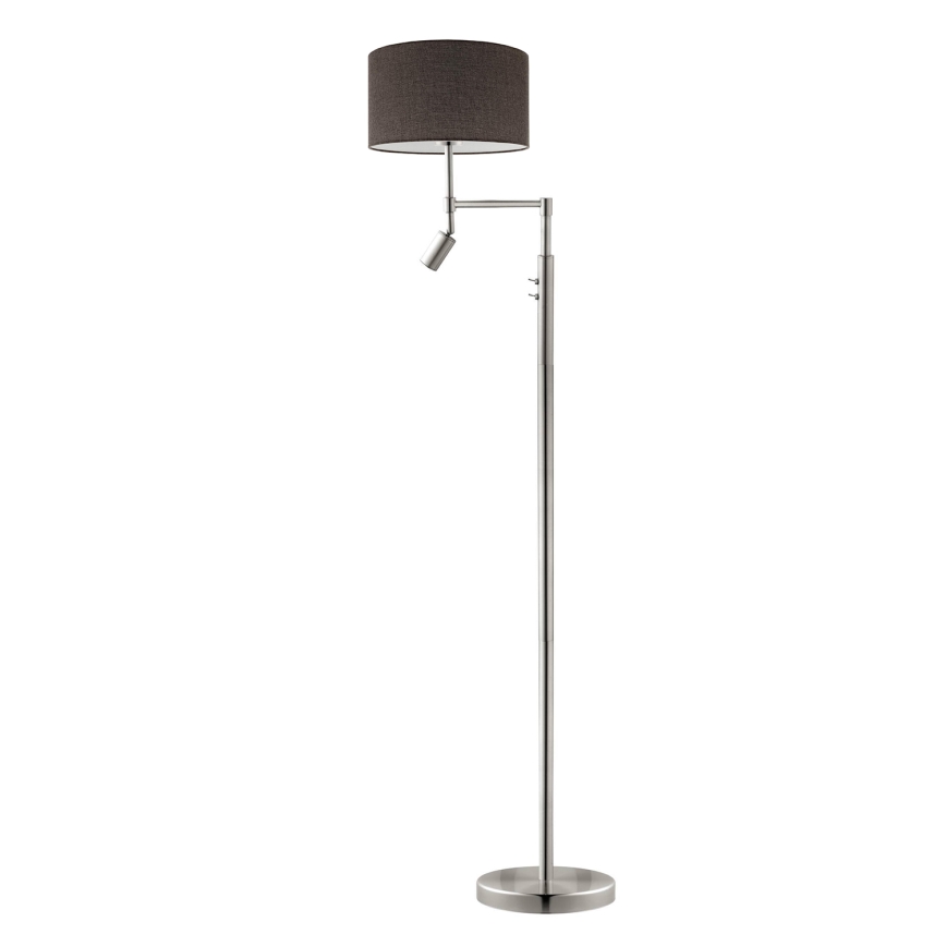 Eglo - LED-Stehleuchte TUNJA 1xE27/60W/230V + LED/2,1W d 38 cm matt Chrom/braun