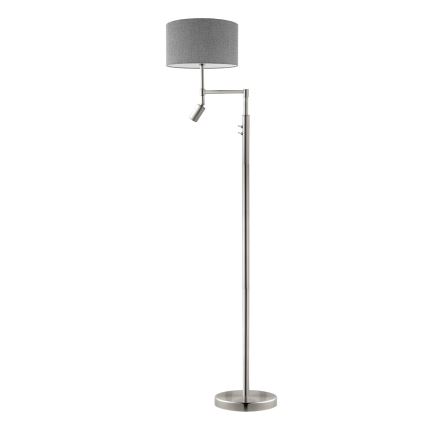 Eglo - LED-Stehleuchte TUNJA 1xE27/60W/230V + LED/2,1W d 38 cm matt Chrom/grau