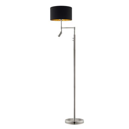 Eglo - LED-Stehleuchte TUNJA 1xE27/60W/230V + LED/2,1W d 38 cm matt Chrom/schwarz
