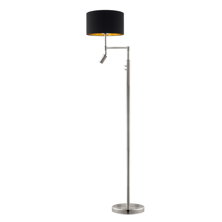 Eglo - LED-Stehleuchte TUNJA 1xE27/60W/230V + LED/2,1W d 38 cm matt Chrom/schwarz