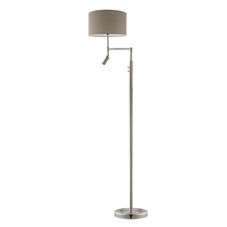 Eglo - LED-Stehleuchte TUNJA 1xE27/60W/230V + LED/2,1W d 38 cm matt Chrom/taupe