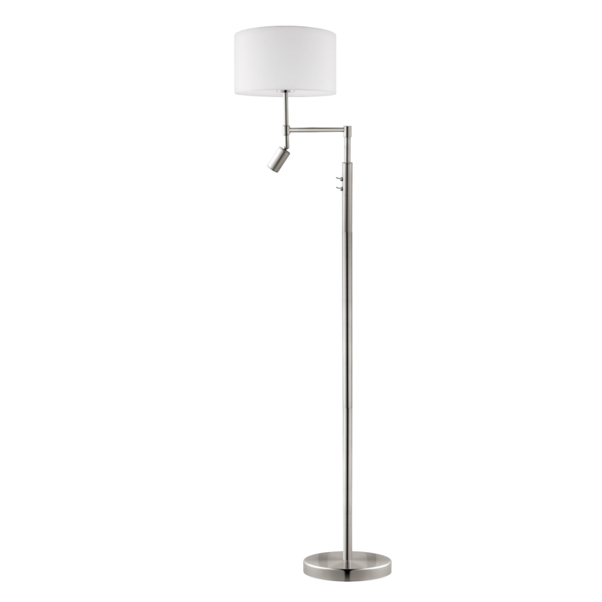 Eglo - LED-Stehleuchte TUNJA 1xE27/60W/230V + LED/2,1W d 38 cm matt Chrom/weiß