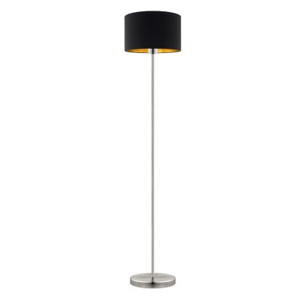Eglo - LED-Stehleuchte TUNJA 1xE27/60W/230V matt Chrom/schwarz