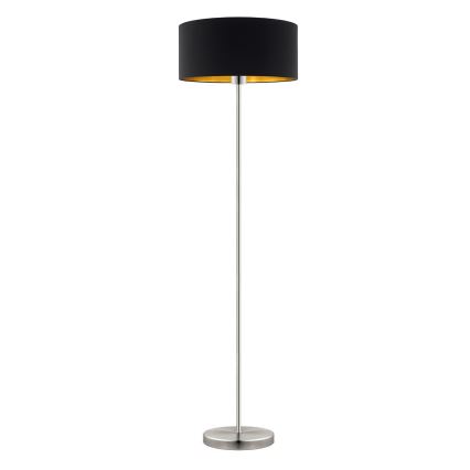 Eglo - LED-Stehleuchte TUNJA 1xE27/60W/230V matt Chrom/schwarz