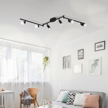 Eglo - LED-Strahler 6xGU10/2,8W/230V 3000K schwarz