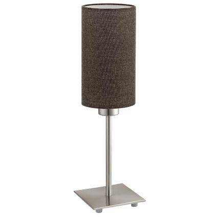 Eglo - LED Tischlampe TUNJA 1xE27/60W/230V 26,5 cm mattchrom/braun