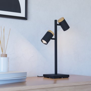 Eglo - LED-Tischleuchte 2xGU10/4,5W/230V 3000K schwarz/braun