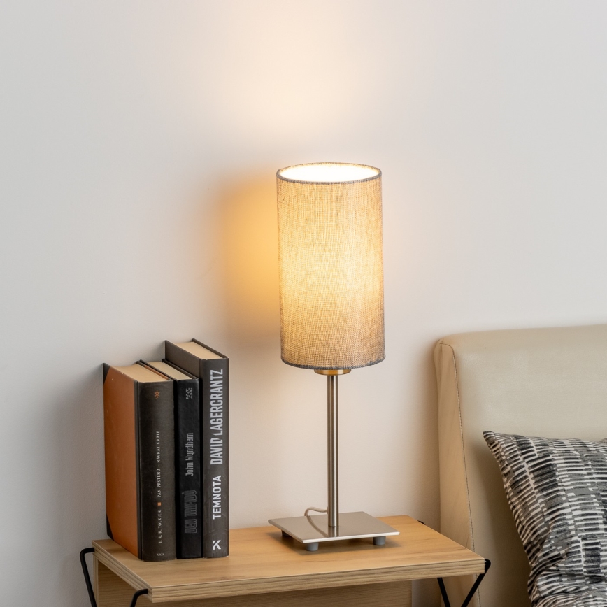 Eglo - LED-Tischleuchte TUNJA 1xE27/60W/230V 26,5 cm matt Chrom/grau