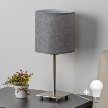 Eglo - LED-Tischleuchte TUNJA 1xE27/60W/230V 26,5 cm matt Chrom/grau