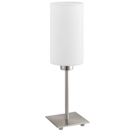 Eglo - LED-Tischleuchte TUNJA 1xE27/60W/230V 26,5 cm matt Chrom/weiß