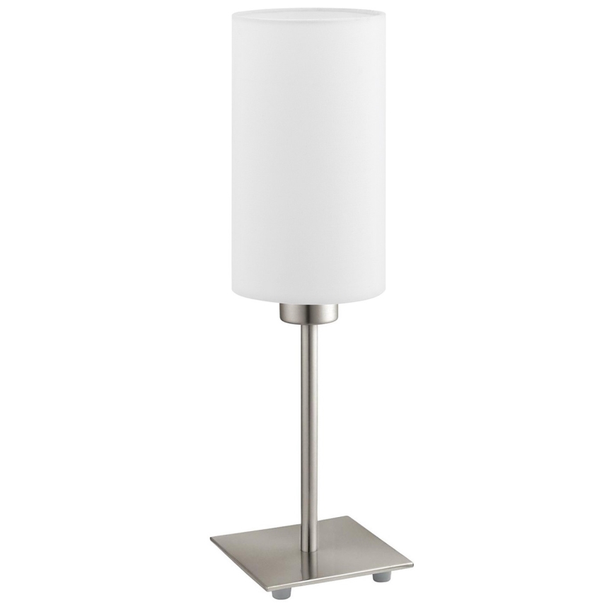 Eglo - LED-Tischleuchte TUNJA 1xE27/60W/230V 26,5 cm matt Chrom/weiß