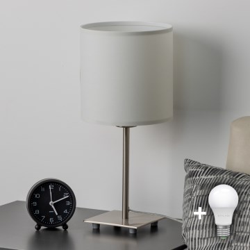 Eglo - LED-Tischleuchte TUNJA 1xE27/60W/230V 26,5 cm matt Chrom/weiß