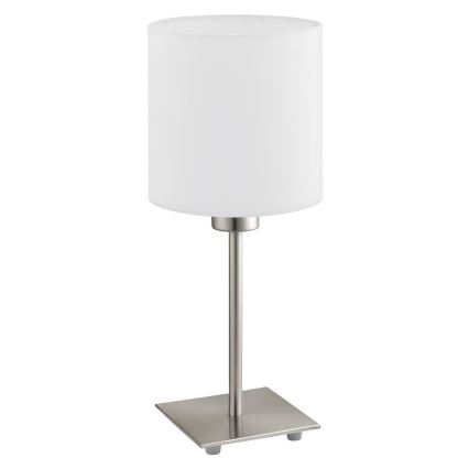 Eglo - LED-Tischleuchte TUNJA 1xE27/60W/230V 26,5 cm matt Chrom/weiß