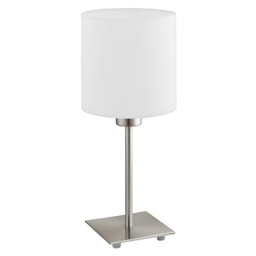Eglo - LED-Tischleuchte TUNJA 1xE27/60W/230V 26,5 cm matt Chrom/weiß
