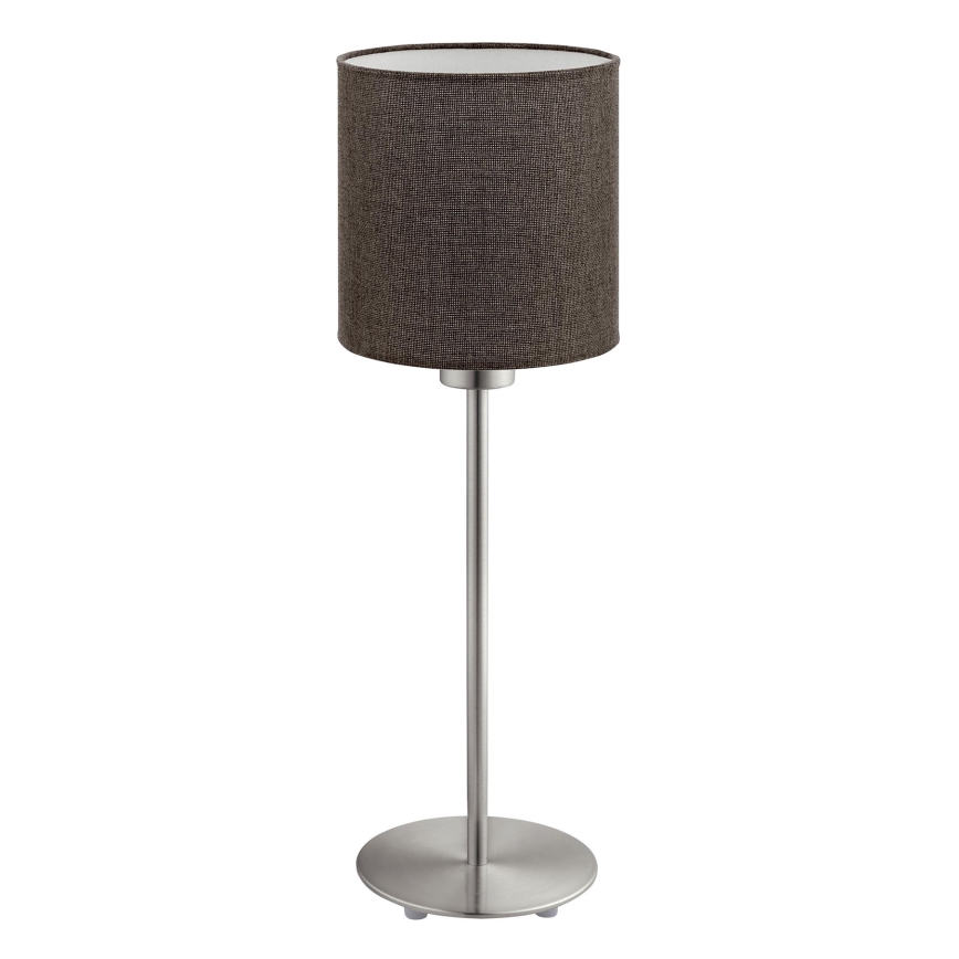 Eglo - LED-Tischleuchte TUNJA 1xE27/60W/230V 38,5 cm matt Chrom/braun