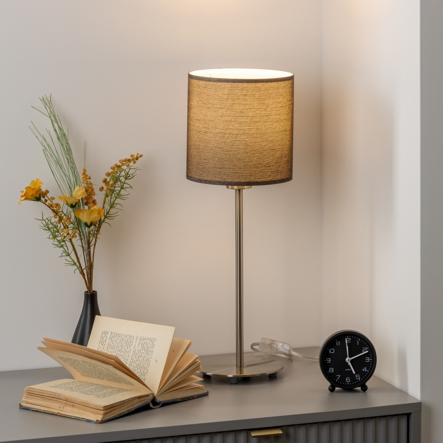 Eglo - LED-Tischleuchte TUNJA 1xE27/60W/230V 38,5 cm matt Chrom/braun