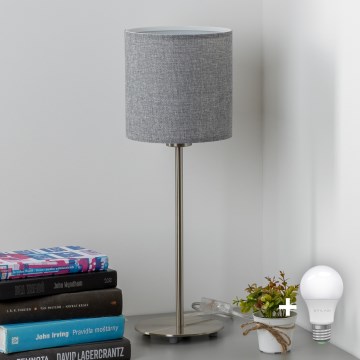 Eglo - LED-Tischleuchte TUNJA 1xE27/60W/230V 38,5 cm matt Chrom/grau