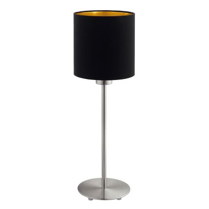 Eglo - LED-Tischleuchte TUNJA 1xE27/60W/230V 38,5 cm matt Chrom/schwarz