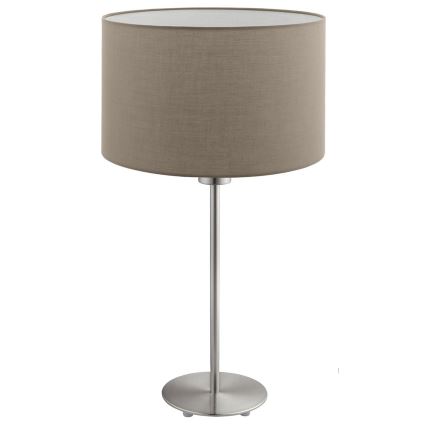 Eglo - LED-Tischleuchte TUNJA 1xE27/60W/230V 38,5 cm matt Chrom/taupe