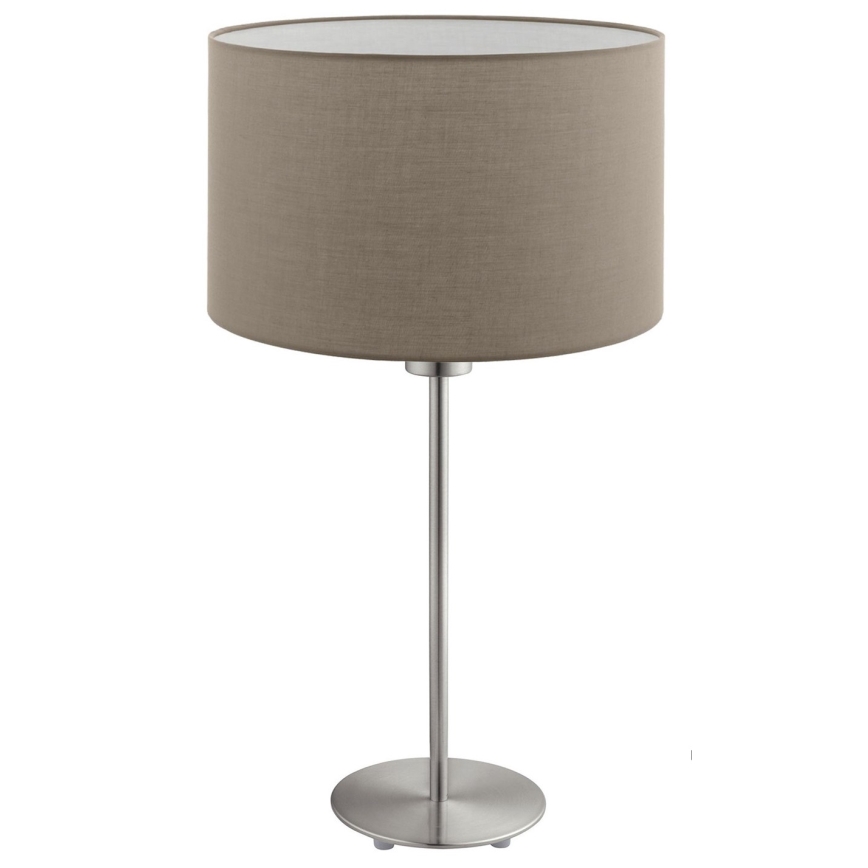 Eglo - LED-Tischleuchte TUNJA 1xE27/60W/230V 38,5 cm matt Chrom/taupe