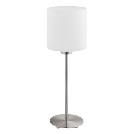 Eglo - LED-Tischleuchte TUNJA 1xE27/60W/230V 38,5 cm matt Chrom/weiß