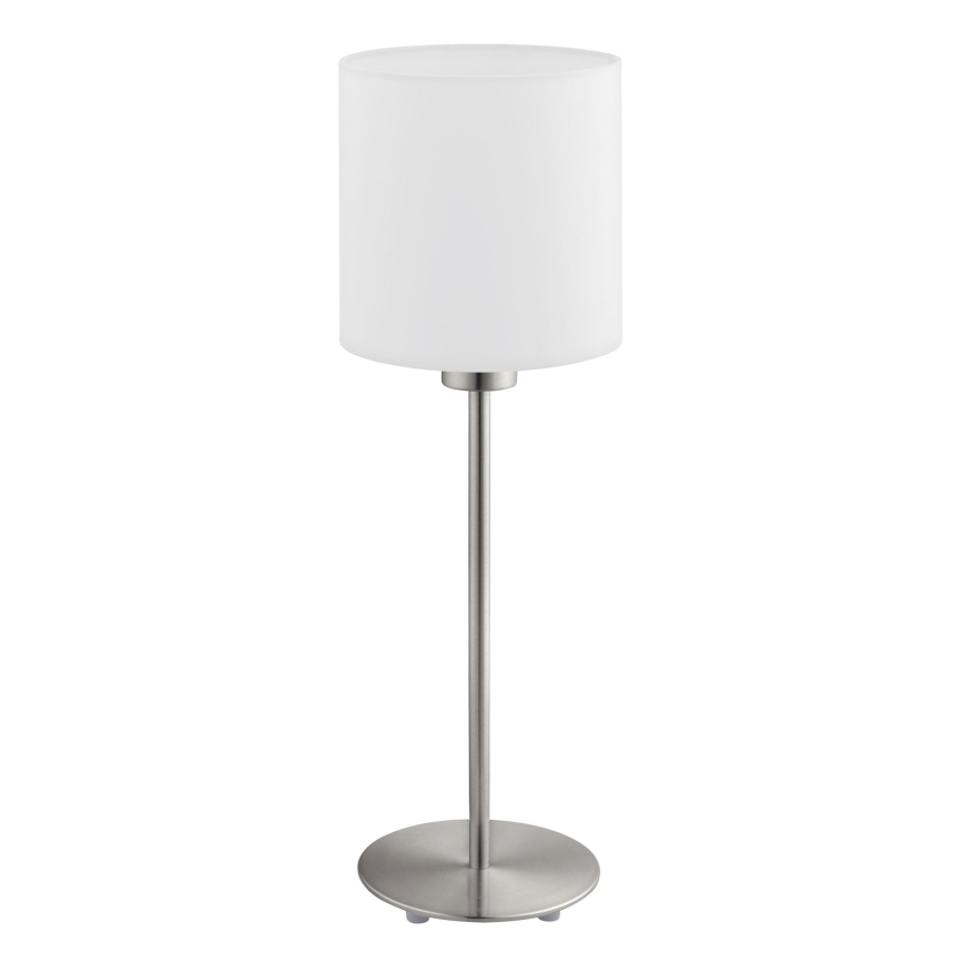 Eglo - LED-Tischleuchte TUNJA 1xE27/60W/230V 38,5 cm matt Chrom/weiß