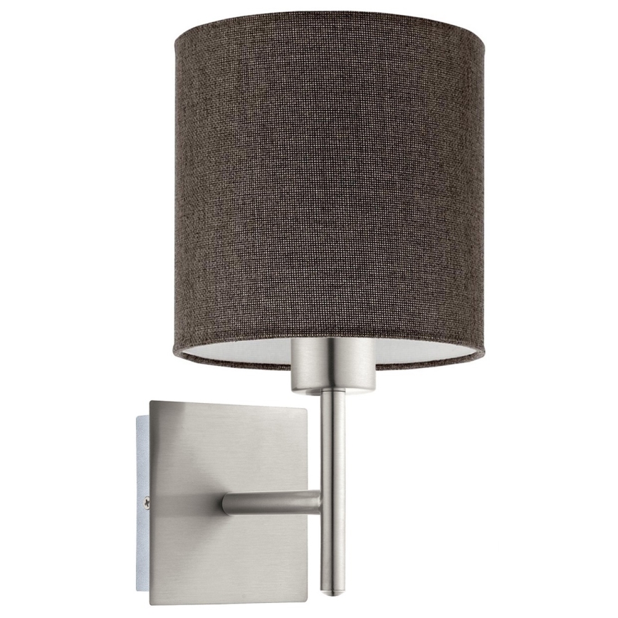 Eglo - LED-Wandleuchte TUNJA 1xE27/60W/230V matt Chrom/braun