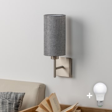 Eglo - LED-Wandleuchte TUNJA 1xE27/60W/230V matt Chrom/grau
