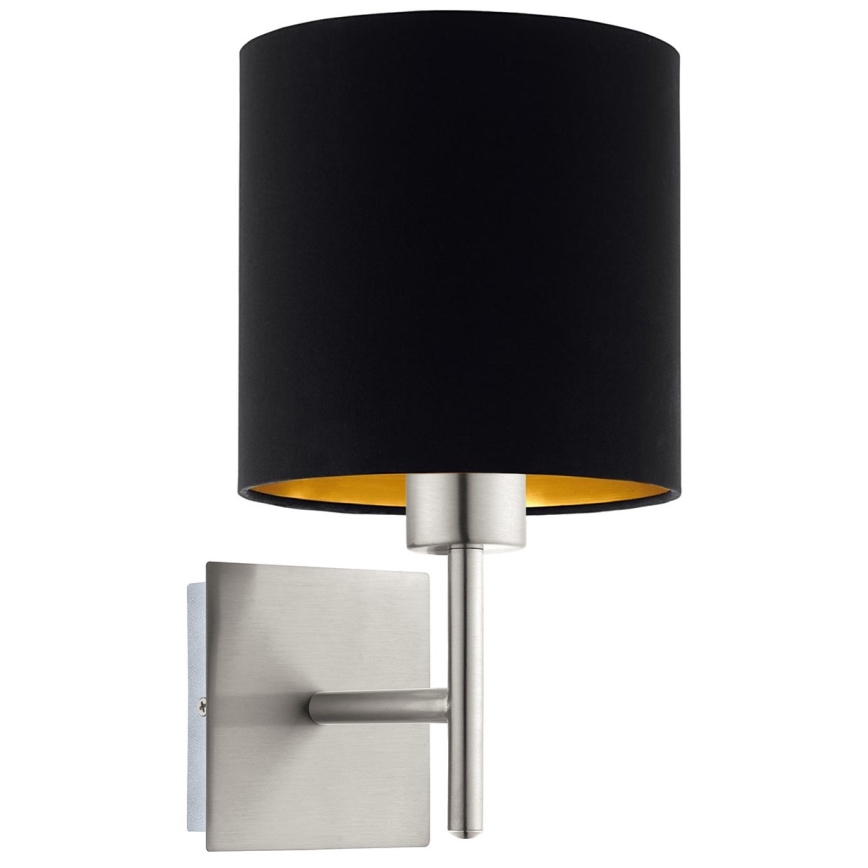 Eglo - LED-Wandleuchte TUNJA 1xE27/60W/230V matt Chrom/schwarz