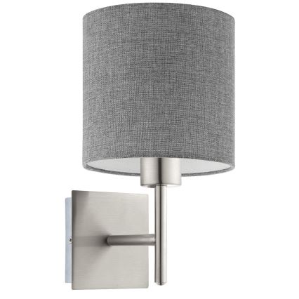 Eglo - LED Wandleuchte TUNJA 1xE27/60W/230V mattchrom/grau